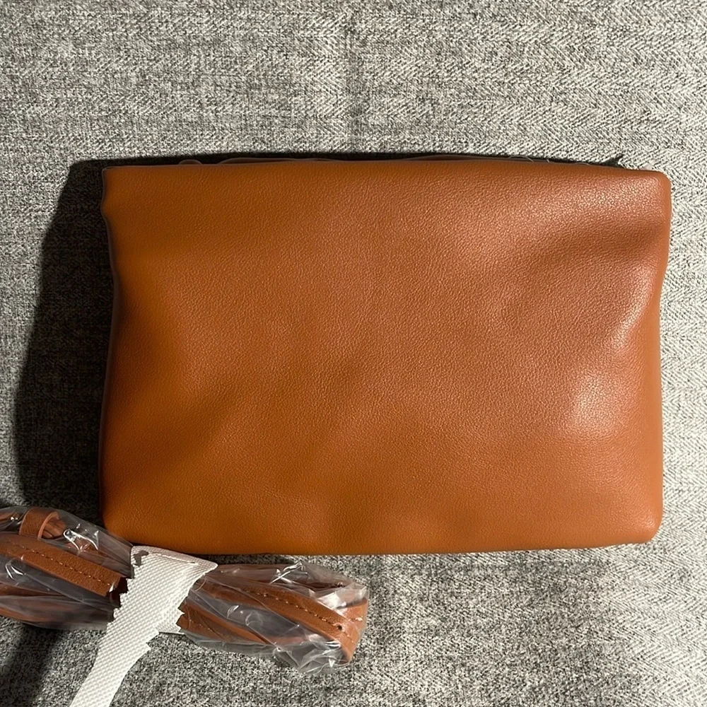 Anthropologie Cinched Faux-Leather Clutch . NWT - Picture 2 of 8